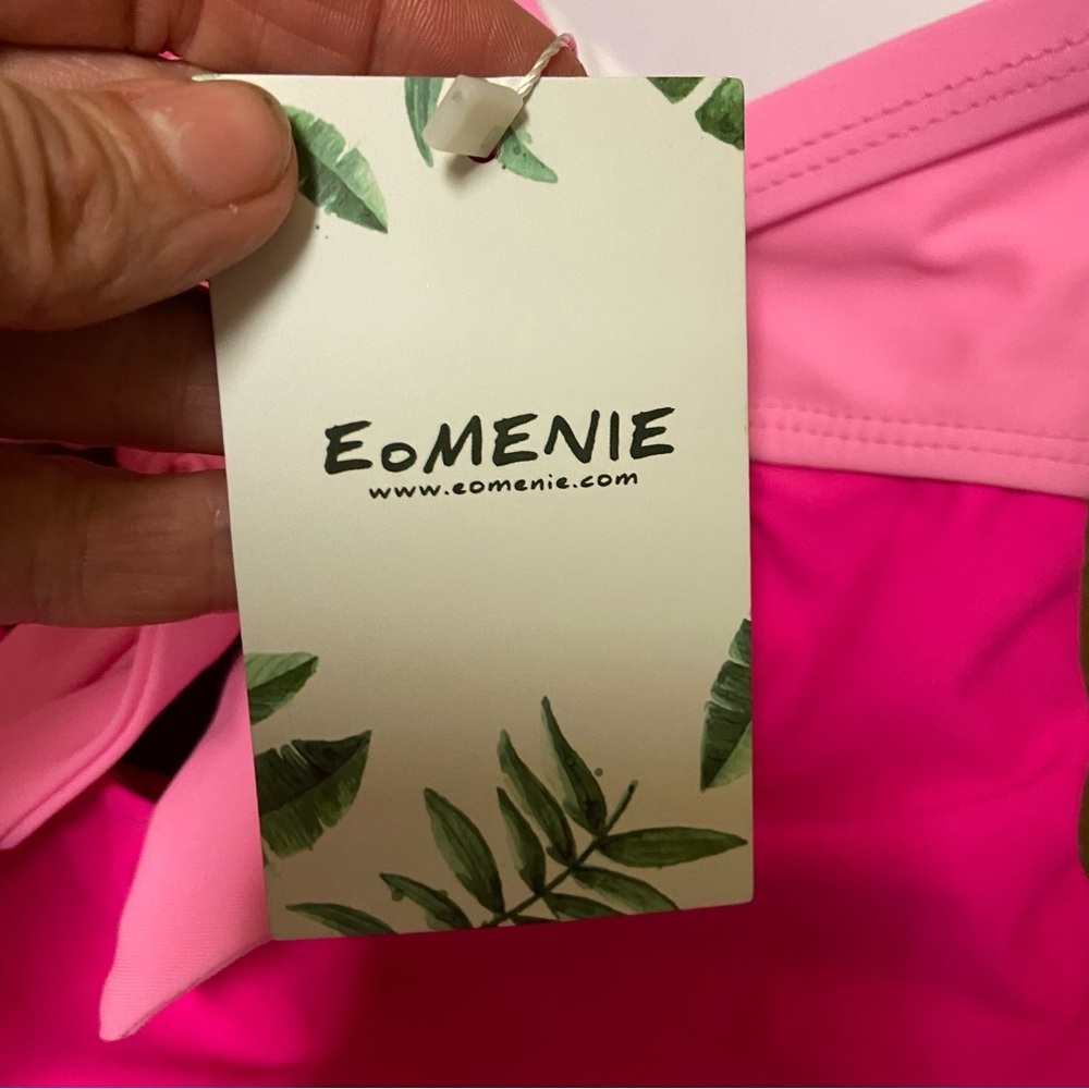 Eomenie Women’s One Piece Swimsuit Size S Pink w/cut out design Padded Summer - Picture 5 of 10